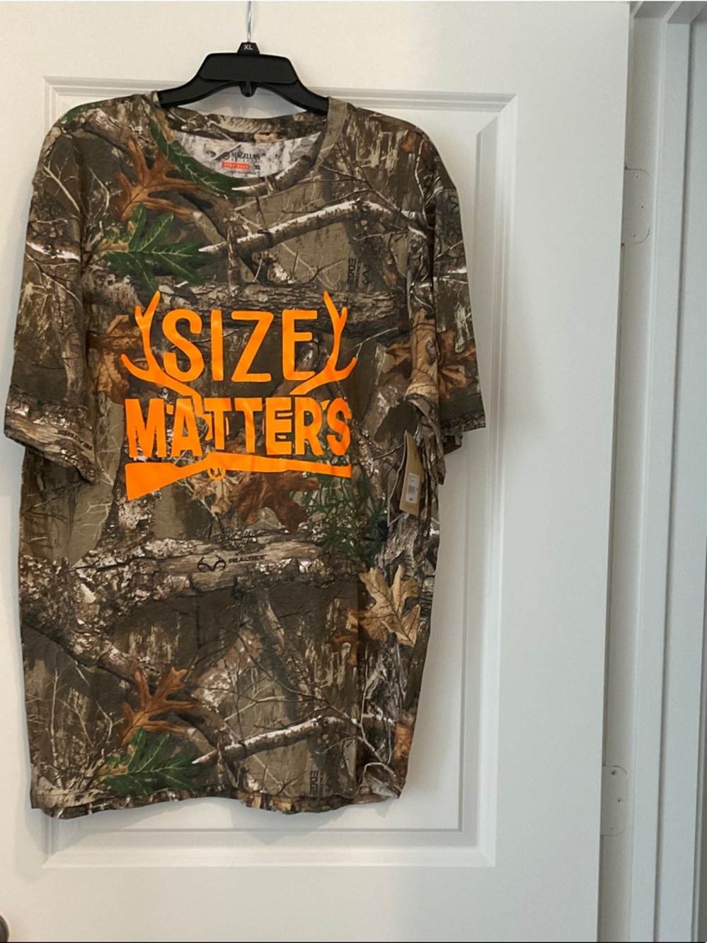 Magellan Outdoors Camo Short-Sleeve Tee with Bright Orange Graphic